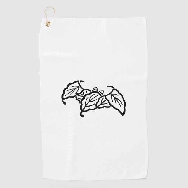 Shadowed bat-shaped oak leaves Golf Towels (Front)
