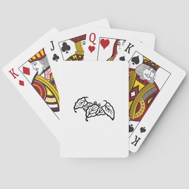 Shadowed bat-shaped oak leaves Playing Cards (Back)
