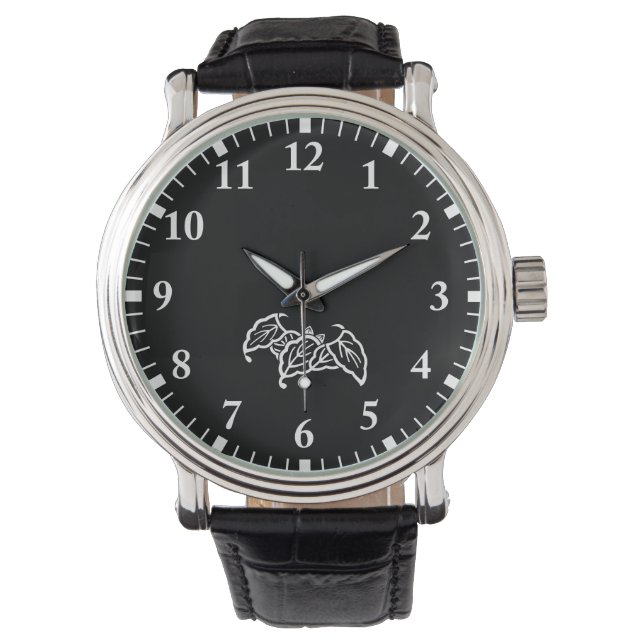 Shadowed bat-shaped oak leaves watch (Front)