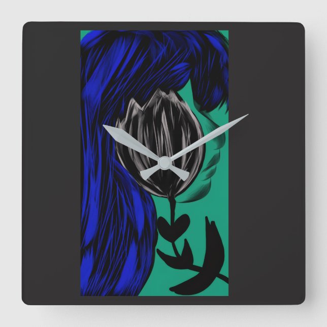 Shadowed by Her Own Beauty Square Wall Clock (Front)