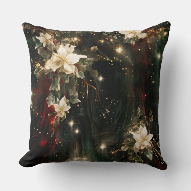 Shadowed Christmas Ballet Botanical Cushion (Front)