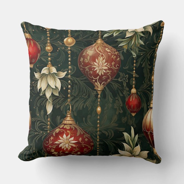 Shadowed Christmas Ballet Botanical Cushion (Front)