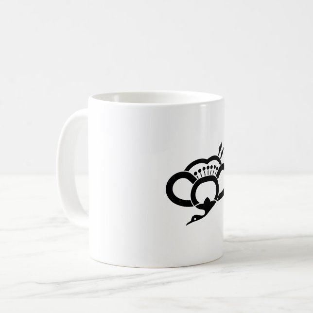 Shadowed crane-shaped plum blossom coffee mug (Front Left)