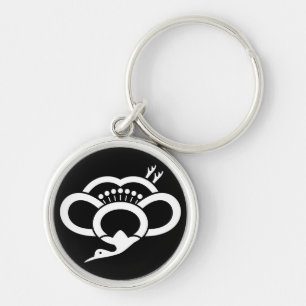 Shadowed crane-shaped plum blossom key ring