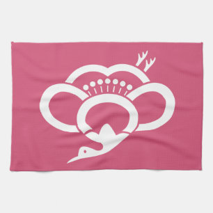 Shadowed crane-shaped plum blossom tea towel