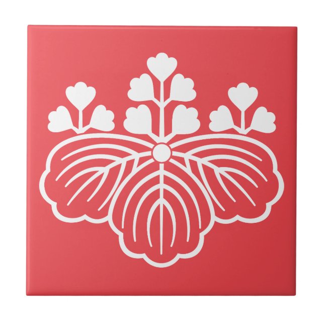Shadowed paulownia with 5-3 blooms ceramic tile (Front)