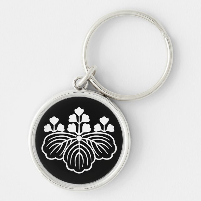 Shadowed paulownia with 5-3 blooms key ring (Front)