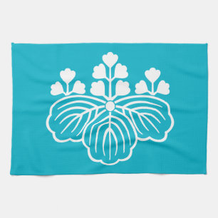 Shadowed paulownia with 5&3 blooms tea towel