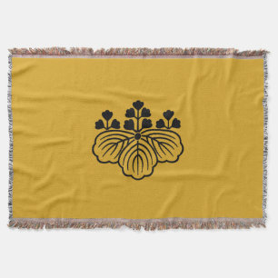 Shadowed paulownia with 5&3 blooms throw blanket