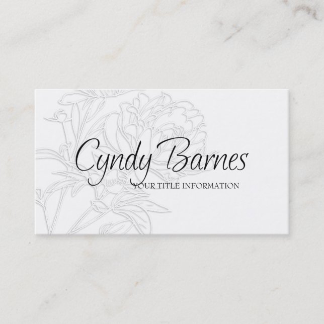 Shadowed Peonies Business Card (Front)
