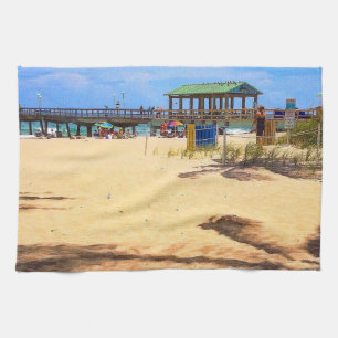 Shadows of Palm Trees Tea Towel