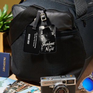 Shadows of the Night - Film Noir Style Design Luggage Tag