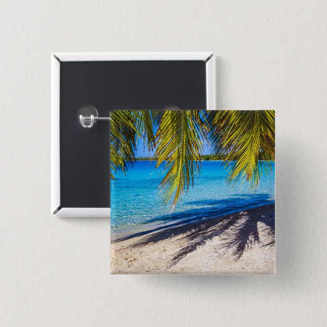 Shadows on the beach 15 cm square badge (Front & Back)
