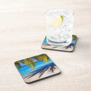 Shadows on the beach coaster