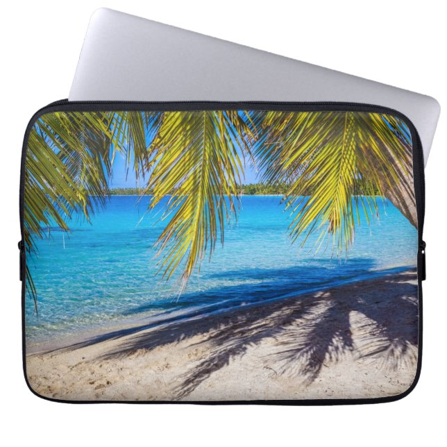 Shadows on the beach laptop sleeve (Front)