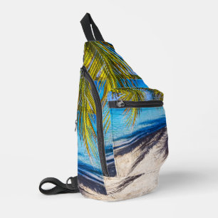 Shadows on the beach sling bag