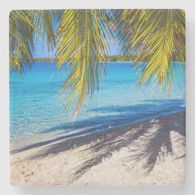 Shadows on the beach stone coaster (Front)