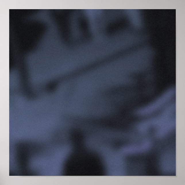 Shadowy Blue NYC Sidewalk Rush Hour Poster (Front)