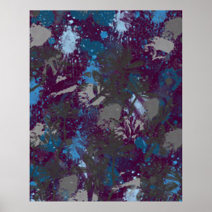 Shadowy Floral  Poster