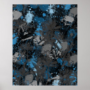 Shadowy Floral  Poster
