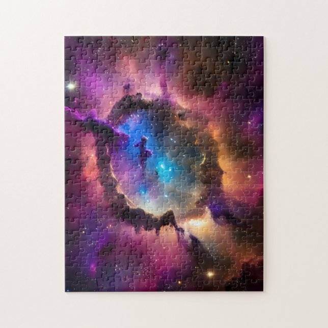 Shadowy mystery figure in nebula clouds landscape jigsaw puzzle (Vertical)