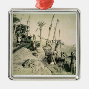 Shadufs in Upper Egypt (sepia photo) Metal Ornament
