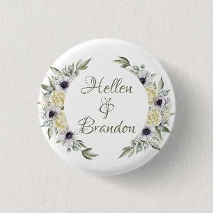 Shady-Chic Flowers Wreath Frame 3 Cm Round Badge