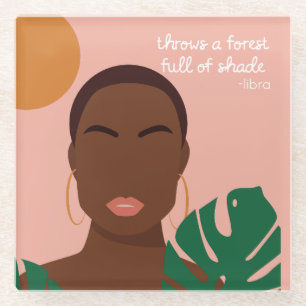 Shady Libra Quotes Glass Coaster