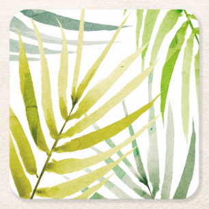 Shady Palms Square Paper Coaster