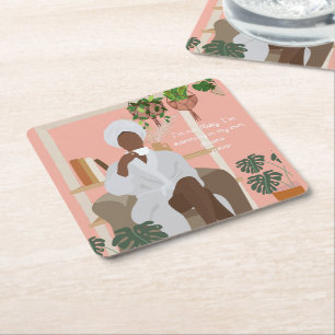 Shady Pisces Quotes Square Paper Coaster