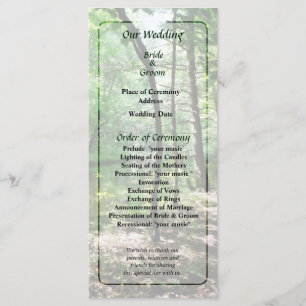 Shady Woods Wedding Program