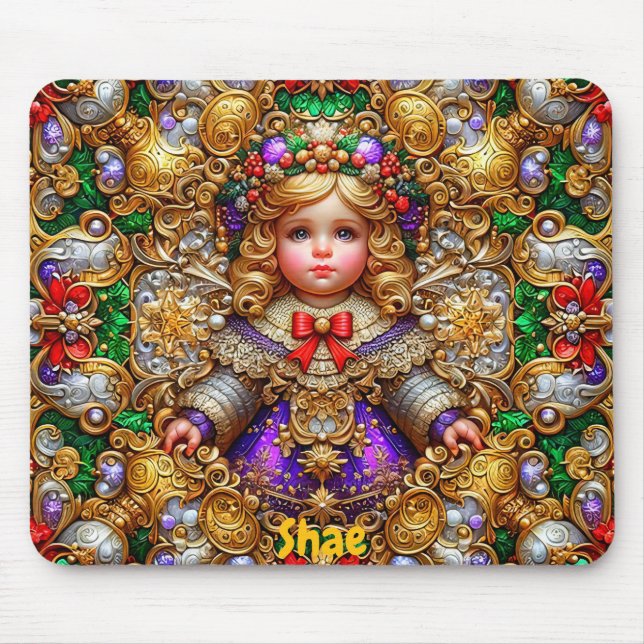 SHAE ~ Vintage Christmas doll ~ Mousepad (Front)