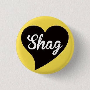 Shag Black Heart Bumblebee 3 Cm Round Badge