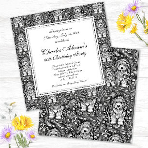 Shaggy Dog Birthday Party Pets Welcome Invitation