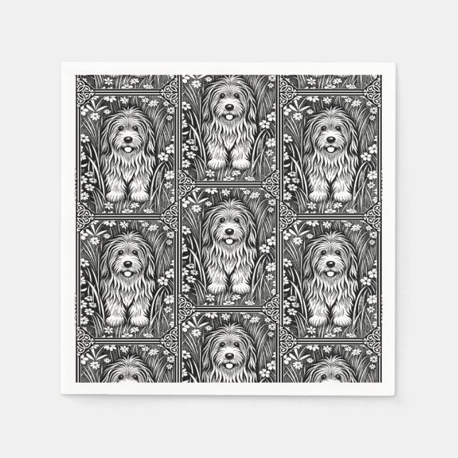 Shaggy Dog Birthday Party Pets Welcome Napkin (Front)