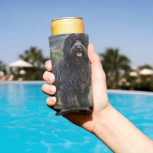 "Shaggy Elegance: The Black Bergamasco Sheepdog" Seltzer Can Cooler