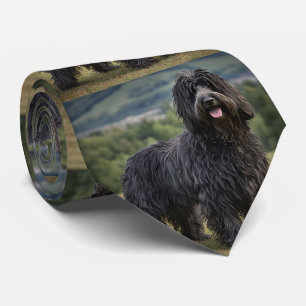 "Shaggy Elegance: The Black Bergamasco Sheepdog" Tie