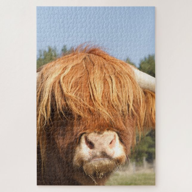 Shaggy-Haired Highland Cow Jigsaw Puzzle (Vertical)