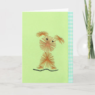 Shaggy Puppy Embroidery Greeting Card