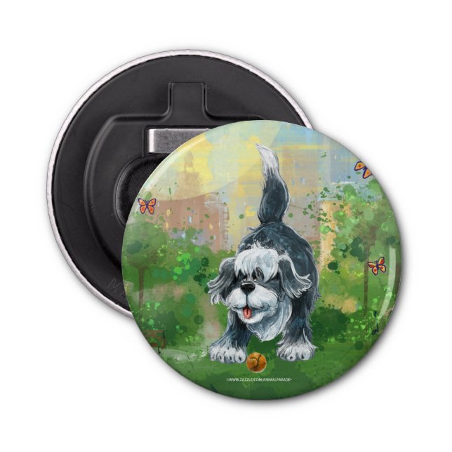 Shaggy Sheep Dog Bottle Opener (Front)