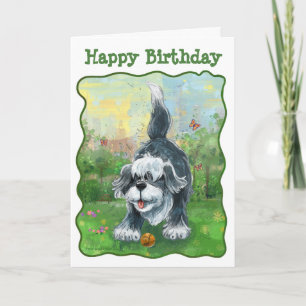 Shaggy Sheep Dog Party Centre Card