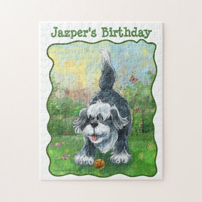 Shaggy Sheep Dog Party Centre Jigsaw Puzzle (Vertical)