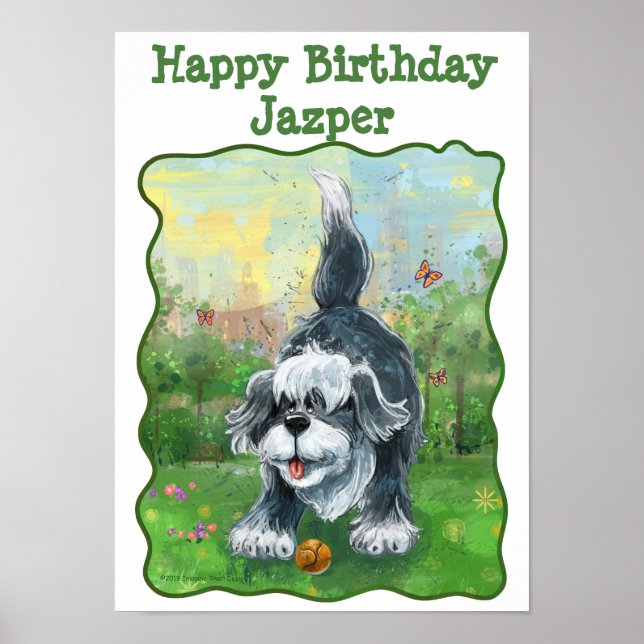 Shaggy Sheep Dog Party Centre Poster (Front)