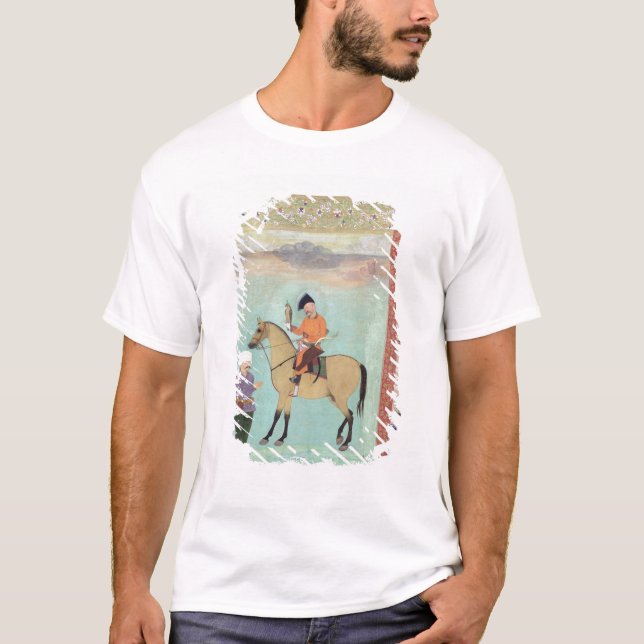 Shah Abbas  on a horse holding a falcon T-Shirt (Front)