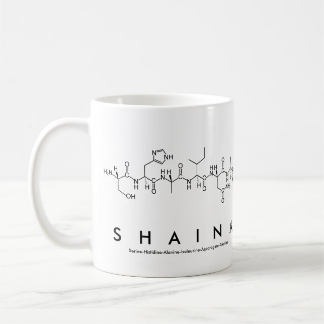 Shaina peptide name mug (Left)
