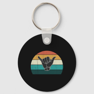 Shaka And Surf Sign - Cool Vintage Surfer Surfing Key Ring