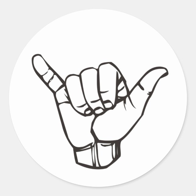 SHAKA ASL CLASSIC ROUND STICKER (Front)