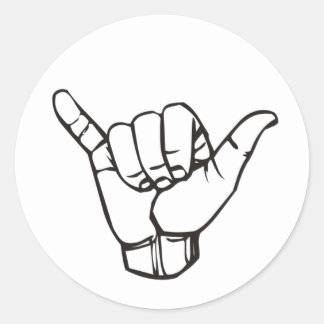 SHAKA ASL CLASSIC ROUND STICKER