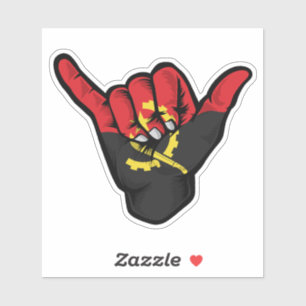 Shaka Hand Angola Flag Good Vibes Sticker