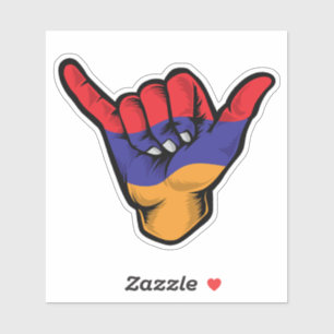 Shaka Hand Armenia Flag Good Vibes Sticker
